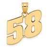14k Polished Block Number 58 Pendant