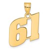 14k Polished Block Number 61 Pendant