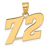 14k Polished Block Number 72 Pendant