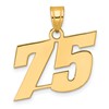 14k Polished Block Number 75 Pendant