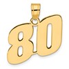 14k Polished Block Number 80 Pendant