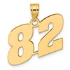 14k Polished Block Number 82 Pendant