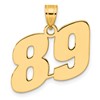 14k Polished Block Number 89 Pendant