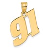 14k Polished Block Number 91 Pendant