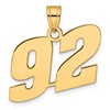 14k Polished Block Number 92 Pendant