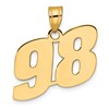 14k Polished Block Number 98 Pendant