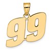 14k Polished Block Number 99 Pendant