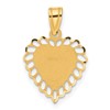 14K Polished and Satin Scalloped Border Engravable Heart Pendant