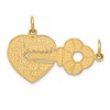 14K Polished 2-Piece Break-Apart HE WHO HOLDS THE KEY CAN UNLOCK MY HEART Charm