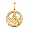 14k Polished and Textured Large Masonic Symbol Pendant