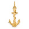 14k 3-D Satin Diamond-cut Anchor with Rope Charm