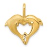 14k Satin and Polished Dolphin Heart Pendant