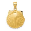 14k Diamond-cut Seashell Pendant