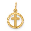 14K Eternal Life Cross in Circle Charm