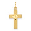 14k Small Diamond-cut Cross Pendant