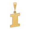 14k Textured Initial I Charm