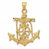 14k Satin Diamond-cut Mariners Crucifix Pendant