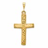 14k Diamond-cut Cross Charm