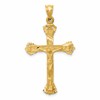 14k Satin Diamond-cut Crucifix Charm