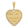 14k Reversible FOR MY WONDERFUL SISTER / YOU MEAN SO MUCH Heart Charm