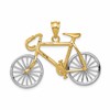 14k Large Two-tone 3-D Bicycle with Moveable Wheels Pendant