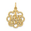 14k I LOVE DOGS In Scalloped Circle Charm