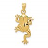 14k Frog with Green Enameled Eyes Charm