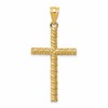 14K Twisted Cross Pendant