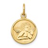 14k Polished Angel Round Charm