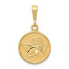 14K Polished and Satin Raphael Angel Round Pendant