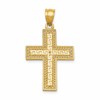 14k Greek Key Filigree Cross Pendant