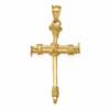 14k Polished Nail Cross Pendant