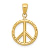14k 3-D Polished Peace Sign Charm