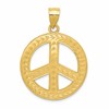14k Solid Polished Peace Sign Pendant