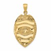 14k Large Badge with Engravable Area Pendant