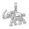 14k White Gold Polished 3-D Elephant Pendant