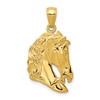 14k Solid Polished Open-Backed Horse Head Pendant
