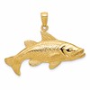 14k Polished Open-Backed Snook Redfish Pendant