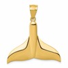 14k Solid Polished Large Whale Tail Pendant