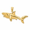 14K Large Polished 3-D Shark Pendant