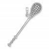 14K White Gold 3-D Lacrosse Stick Charm