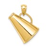 14k Solid Polished 3-D Large Megaphone Charm