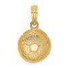 14k Solid Polished Domed Open-Backed Soccer Ball Charm