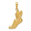 14k Polished Running Shoe with Wings Pendant