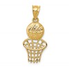 14K Basketball and Net Charm