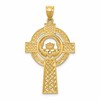 14k Celtic Claddagh Cross Pendant