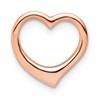 14K Rose Polished Floating Heart Chain Slide