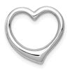 14K White Gold Polished Floating Heart Chain Slide