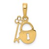 14K Polished Key and Lock Charm
