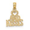 14k Heart AND KISSES Charm